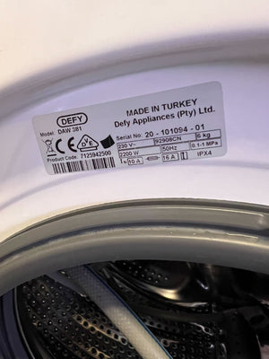 DEFY 7kg White Front Loader Washing Machine