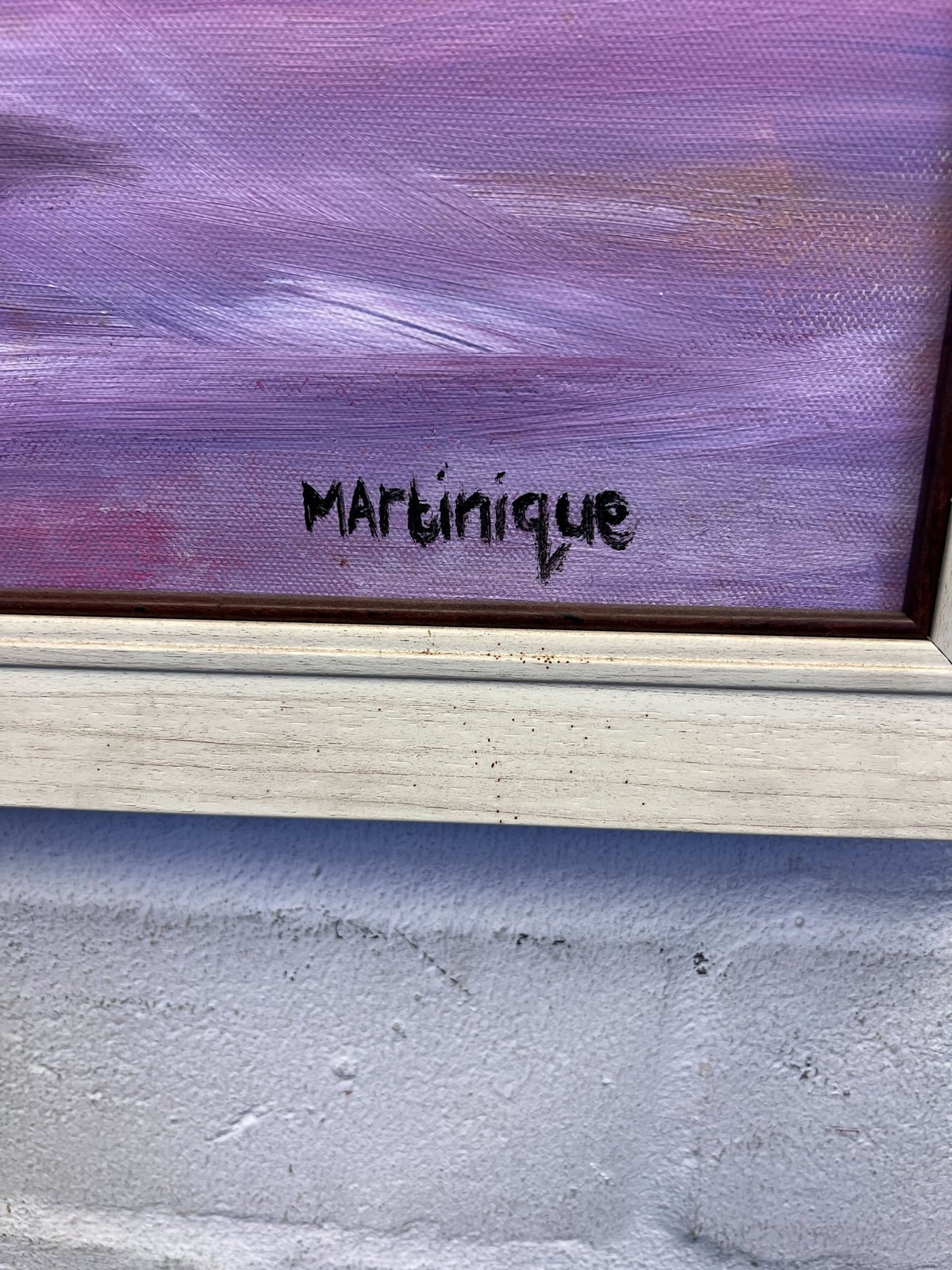 Vibrant Framed Floral Oil Painting by Martinique – 70 x 53cm