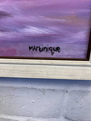 Vibrant Framed Floral Oil Painting by Martinique – 70 x 53cm