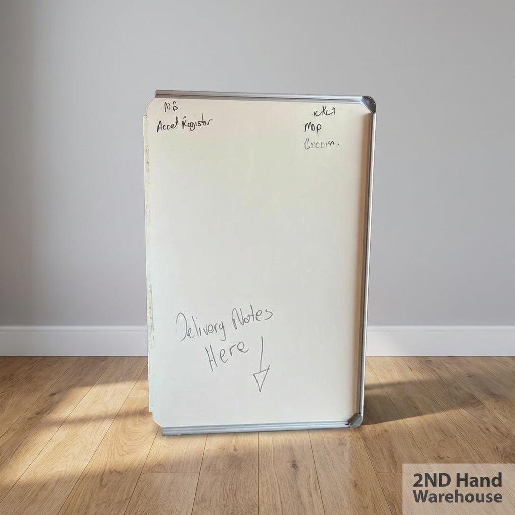 Damaged one side-Versatile Used Dry-Erase Whiteboard 90 by 60 Non Magnetic - 2ndhandwarehouse.com