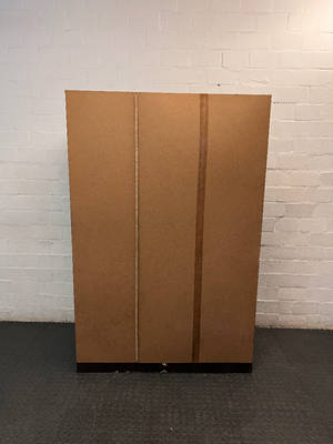 Dark Brown 3-Door Wardrobe with Drawers — Good Working Order