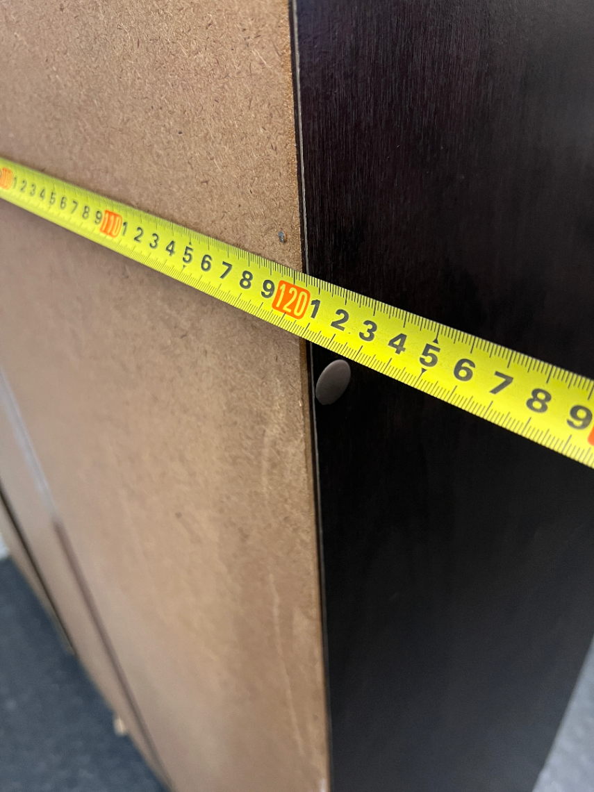 Dark Brown 3-Door Wardrobe with Drawers — Good Working Order