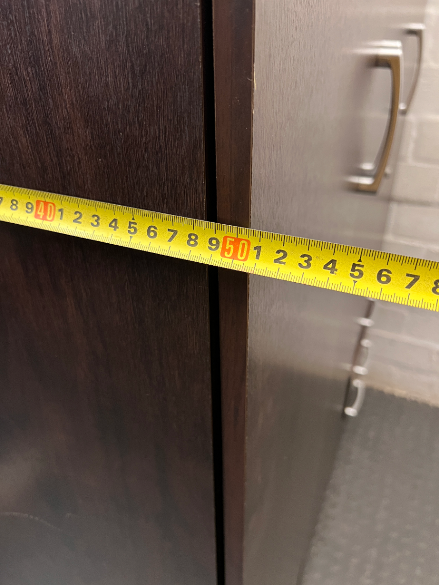 Dark Brown 3-Door Wardrobe with Drawers — Good Working Order