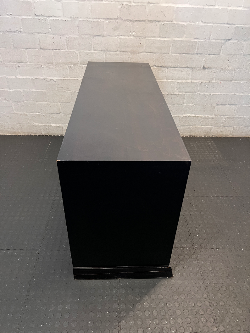 Dark Brown Wooden TV Cabinet with Storage - Fair Condition - 2ndhandwarehouse.com