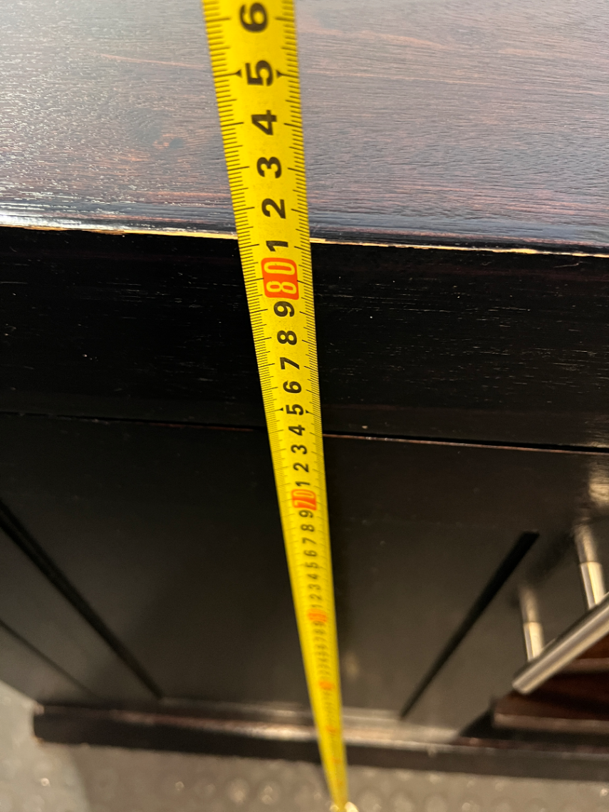 Dark Brown Wooden TV Cabinet with Storage - Fair Condition - 2ndhandwarehouse.com