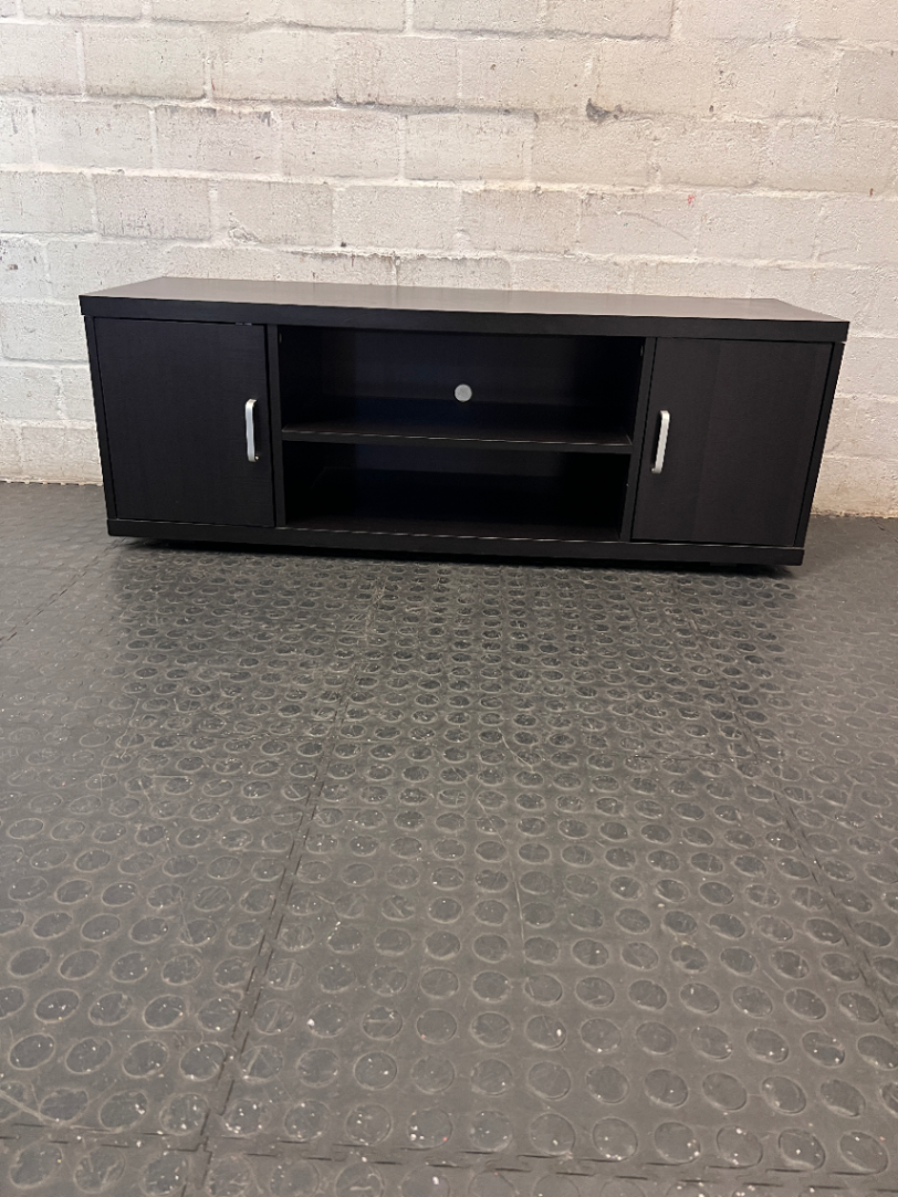 Dark Contemporary TV Unit with Two Cupboards