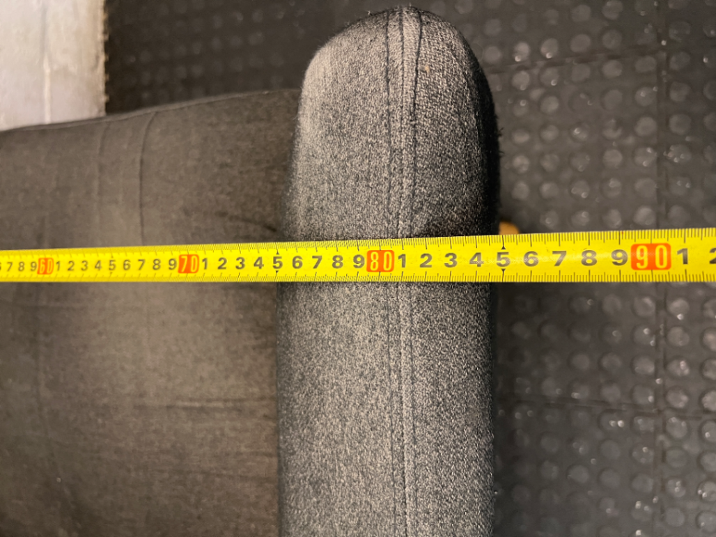 Dark Grey Decofurn 1 Seater Couch - Worn Arms and Sagging Seat - 2ndhandwarehouse.com