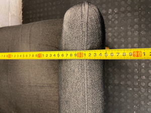 Dark Grey Decofurn 1 Seater Couch - Worn Arms and Sagging Seat - 2ndhandwarehouse.com