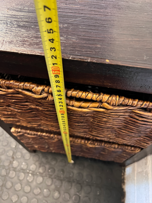 Dark Wood 2-Basket Storage Unit - Visible Surface Wear - 2ndhandwarehouse.com