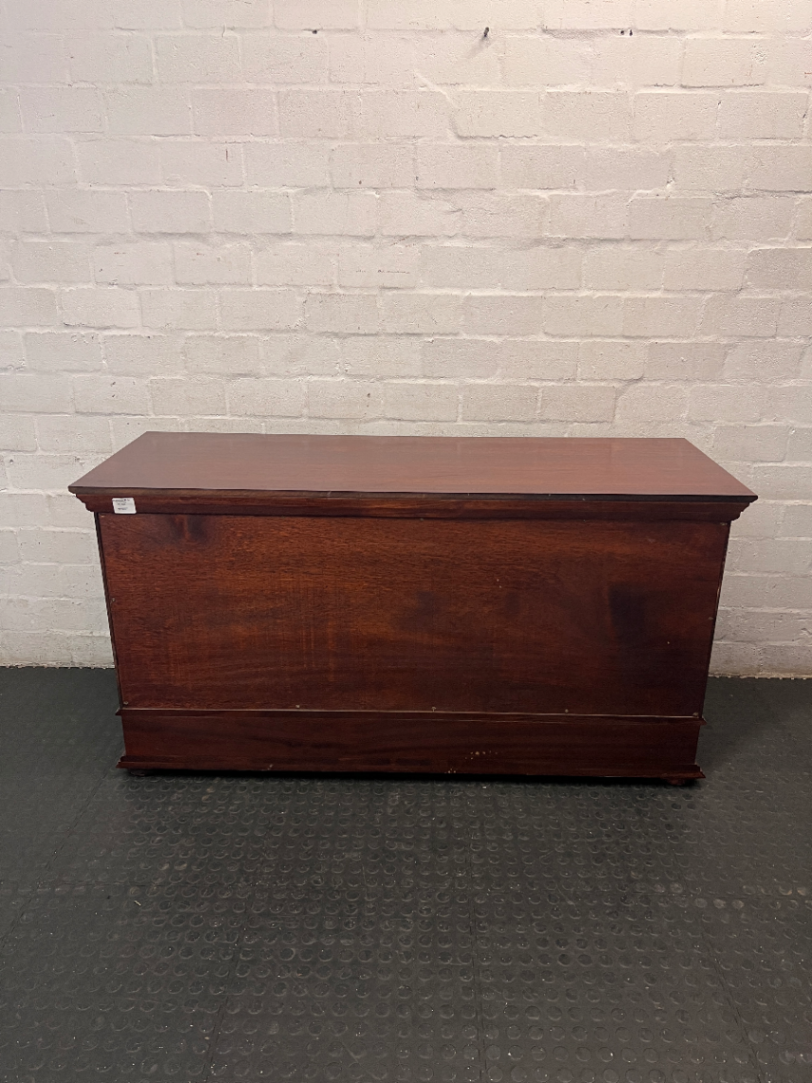 Dark Wood 3-Drawer Sideboard with Cupboards — Well-Maintained Condition