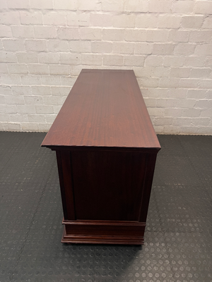 Dark Wood 3-Drawer Sideboard with Cupboards — Well-Maintained Condition