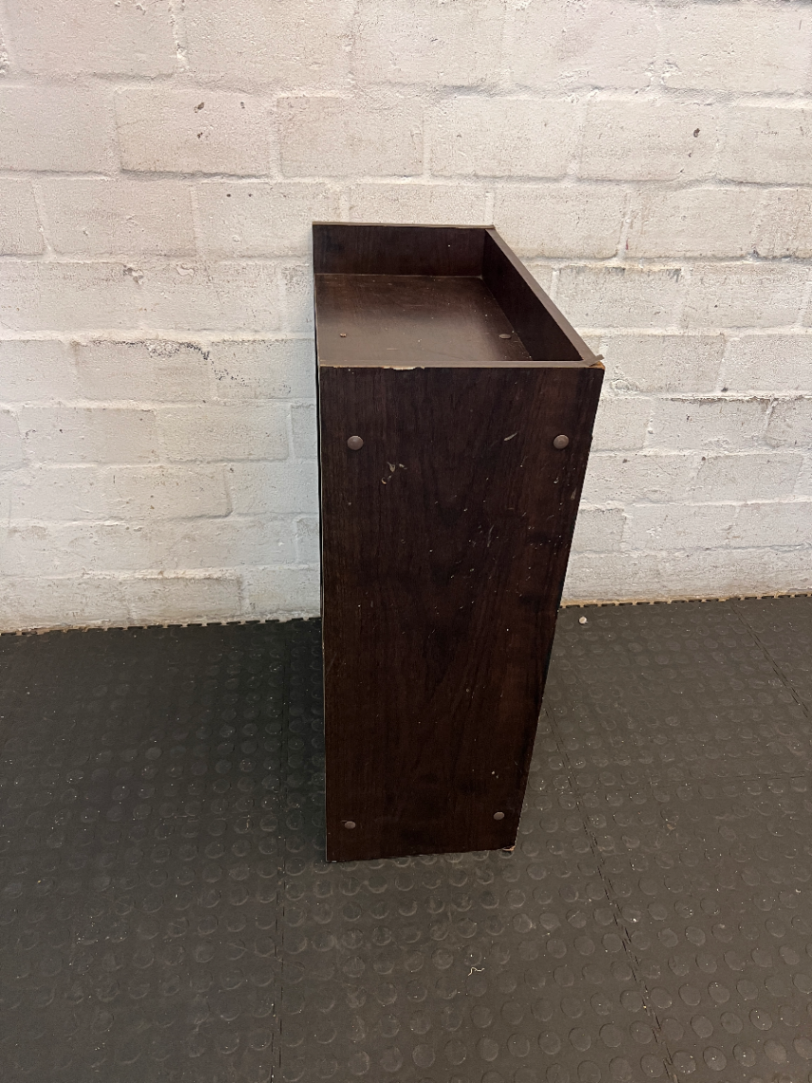 Dark Wood Compact Adjustable Bookshelf — Visible Scuff Marks and Wear - 2ndhandwarehouse.com