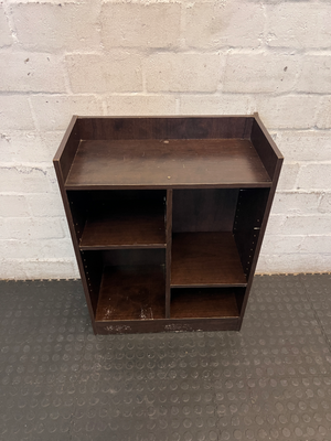 Dark Wood Compact Adjustable Bookshelf — Visible Scuff Marks and Wear - 2ndhandwarehouse.com