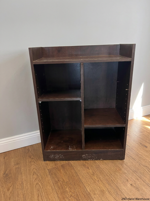 Dark Wood Compact Adjustable Bookshelf — Visible Scuff Marks and Wear - 2ndhandwarehouse.com