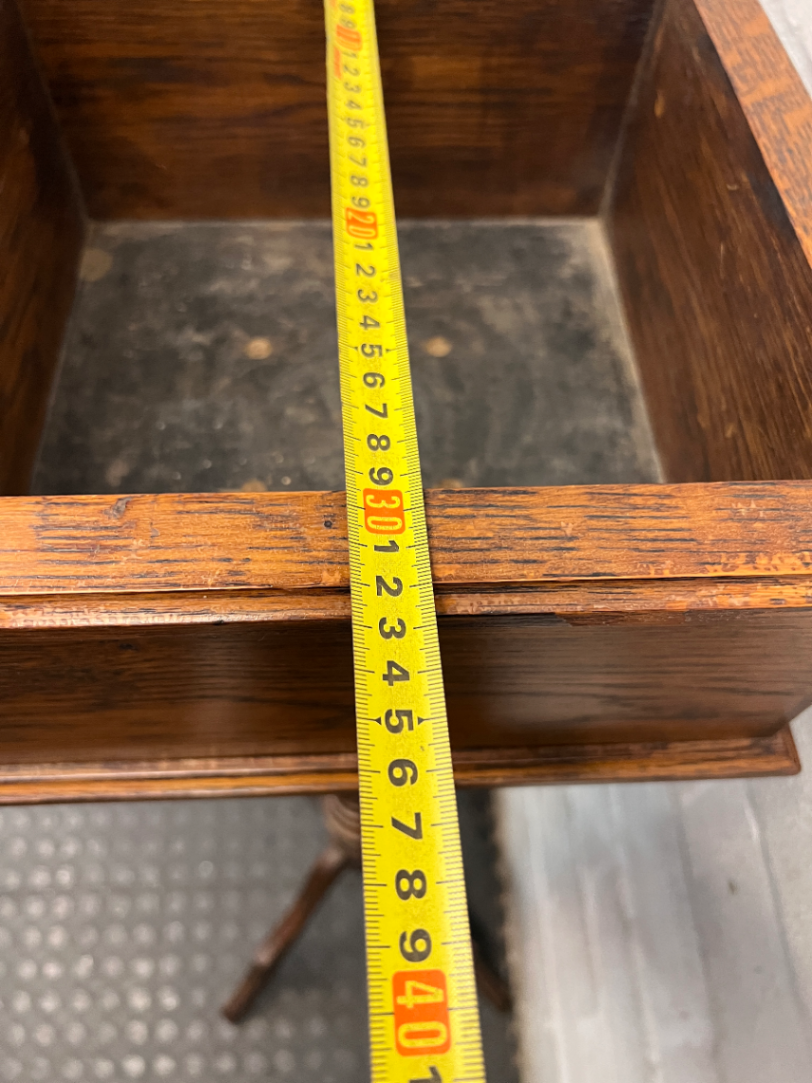 Traditional Dark Wood Turned Pedestal Planter Stand