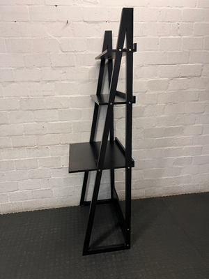 Dark Wood-Tone Leaning Ladder Bookshelf - 2ndhandwarehouse.com