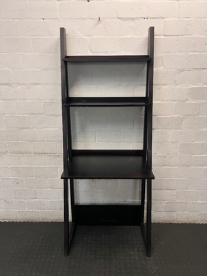 Dark Wood-Tone Leaning Ladder Bookshelf - 2ndhandwarehouse.com