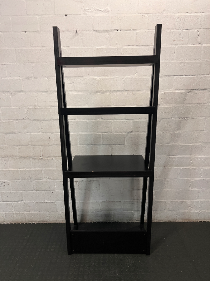 Dark Wood-Tone Leaning Ladder Bookshelf - 2ndhandwarehouse.com
