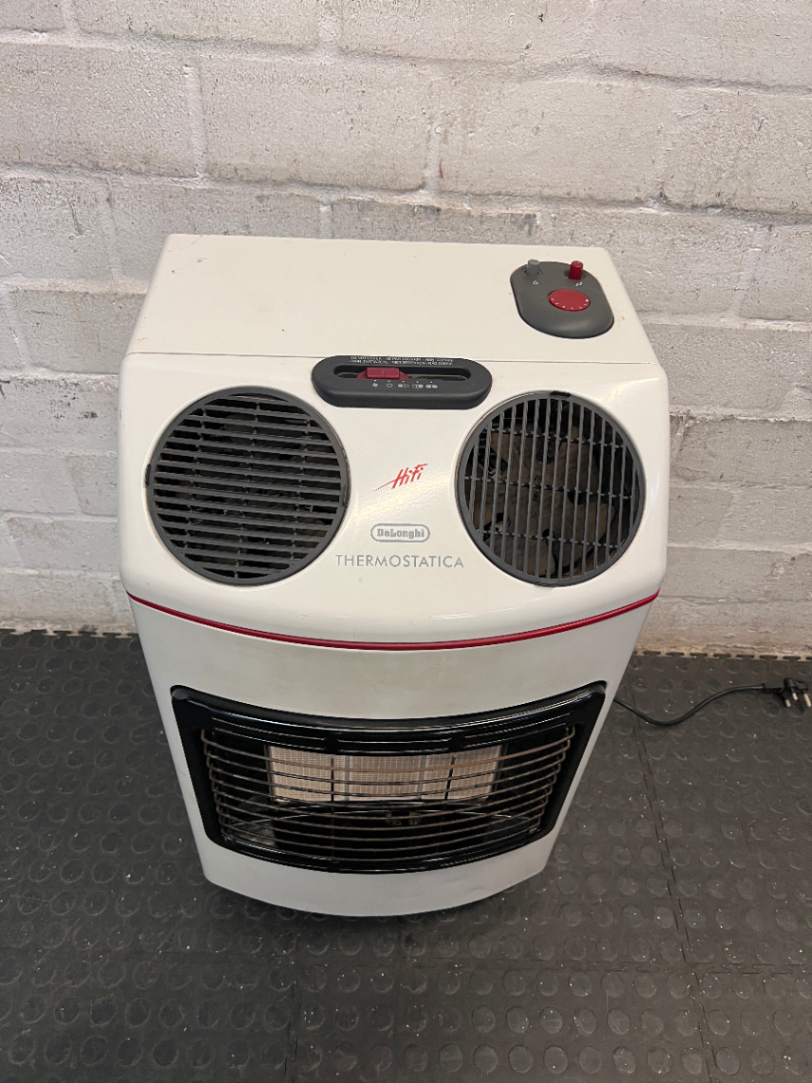 DeLonghi Thermostatica White Gas Heater — Working Order with Perishing Gas Hose