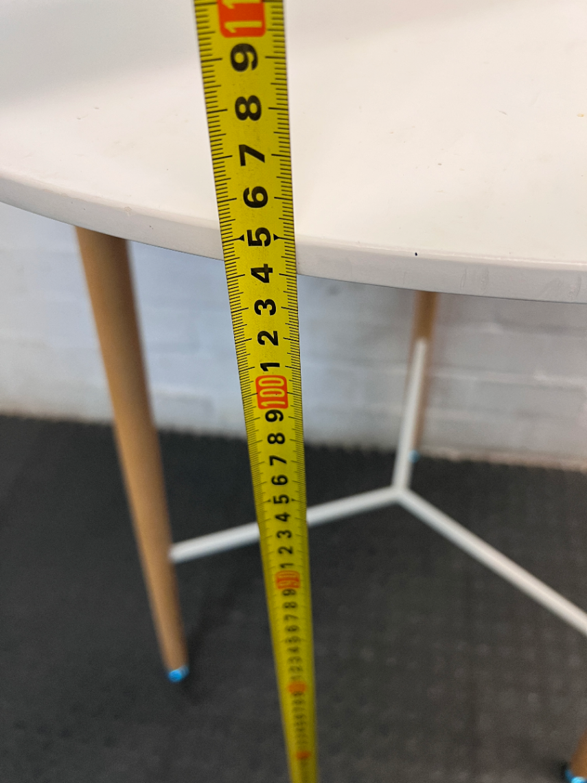 Decofurn Capri Round Table with Wooden Legs — Visible Wear and Architectural Loose Parts