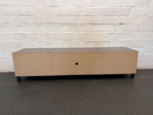 Decofurn Dark Brown Wooden Low-Profile TV Unit - 2ndhandwarehouse.com