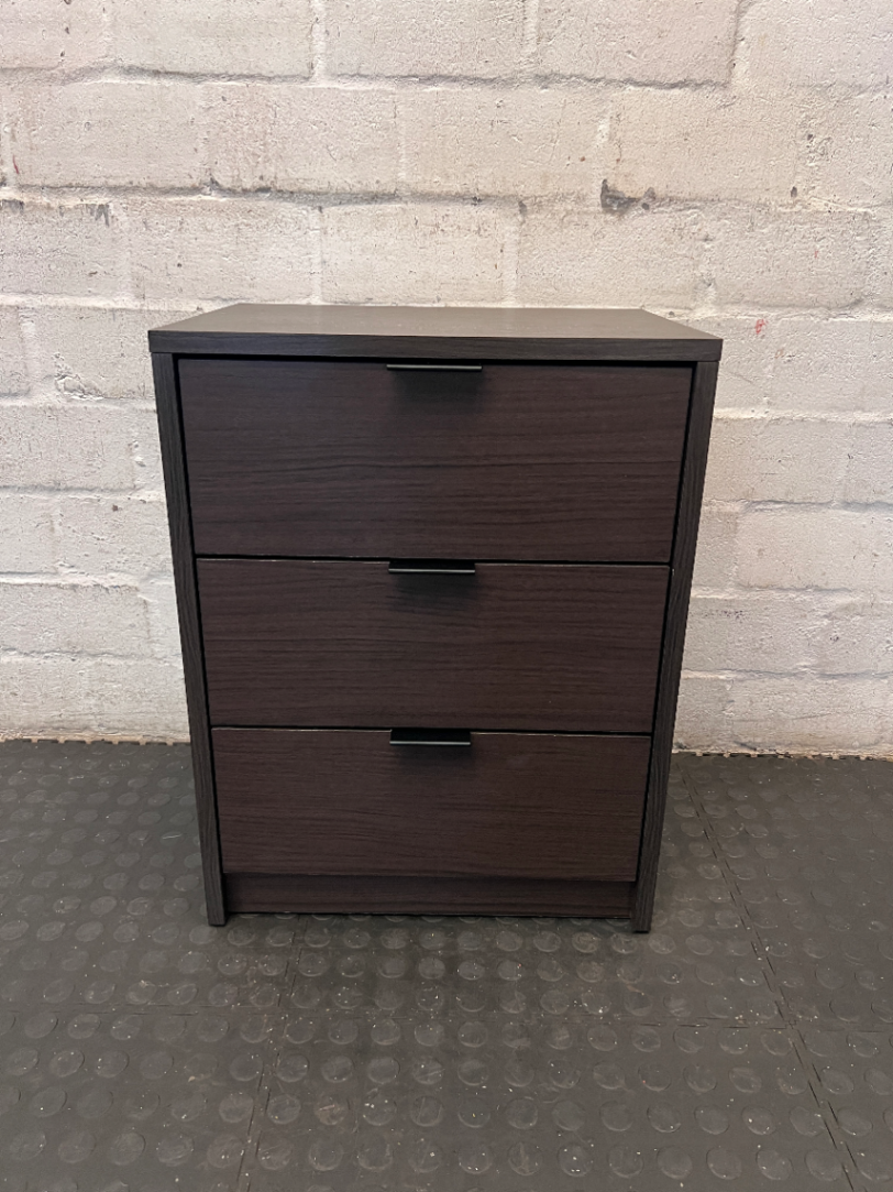 Decofurn Dark Wood Bedside Table - Surface Wear on Top - 2ndhandwarehouse.com