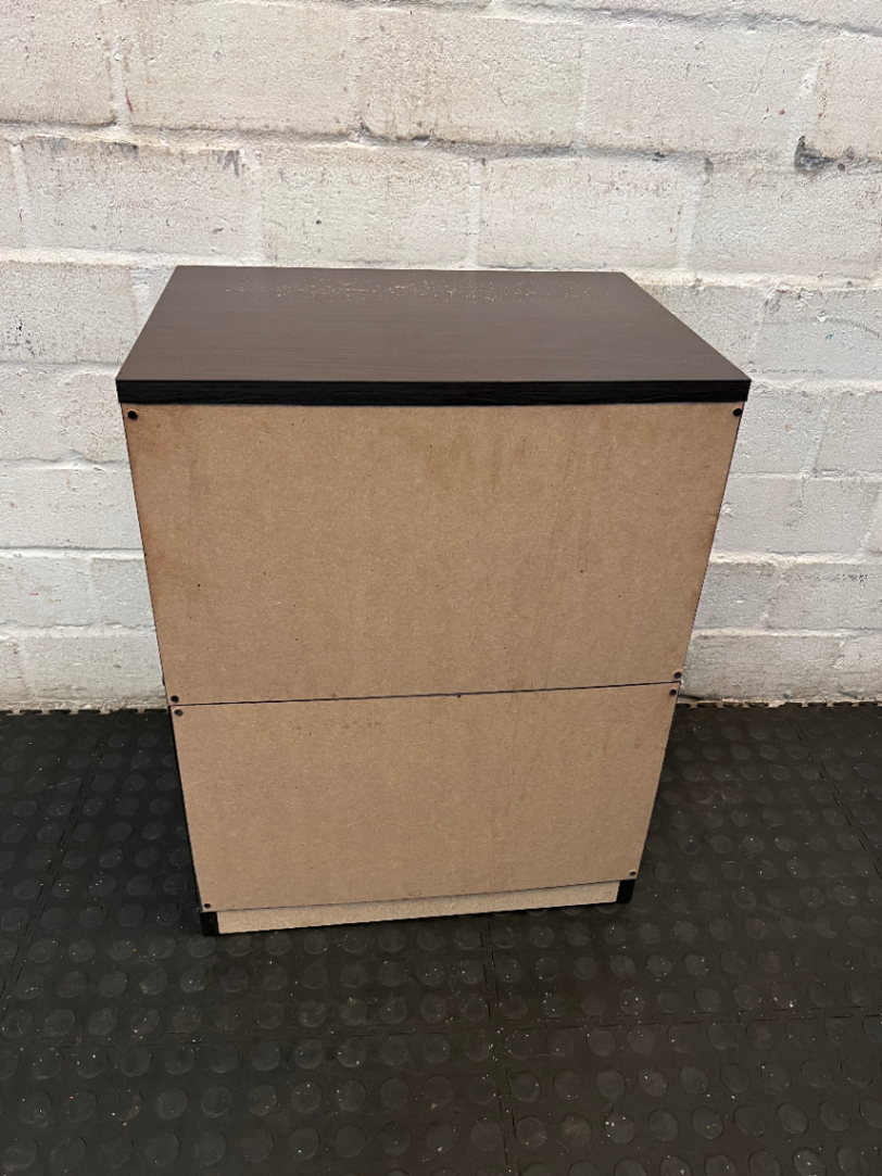 Decofurn Dark Wood Bedside Table - Surface Wear on Top - 2ndhandwarehouse.com