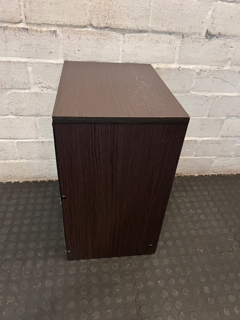 Decofurn Dark Wood Bedside Table - Surface Wear on Top - 2ndhandwarehouse.com