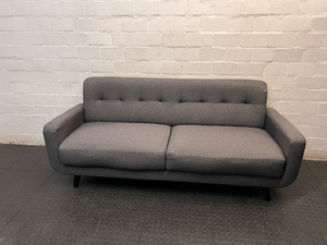 Decofurn Grey Fabric 3 Seater Couch — Fair Condition with General Wear