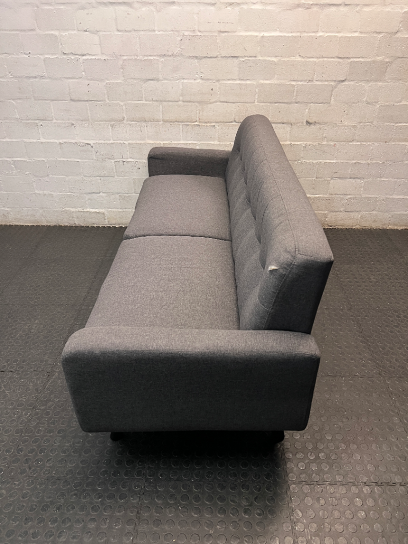 Decofurn Grey Fabric 3 Seater Couch — Fair Condition with General Wear