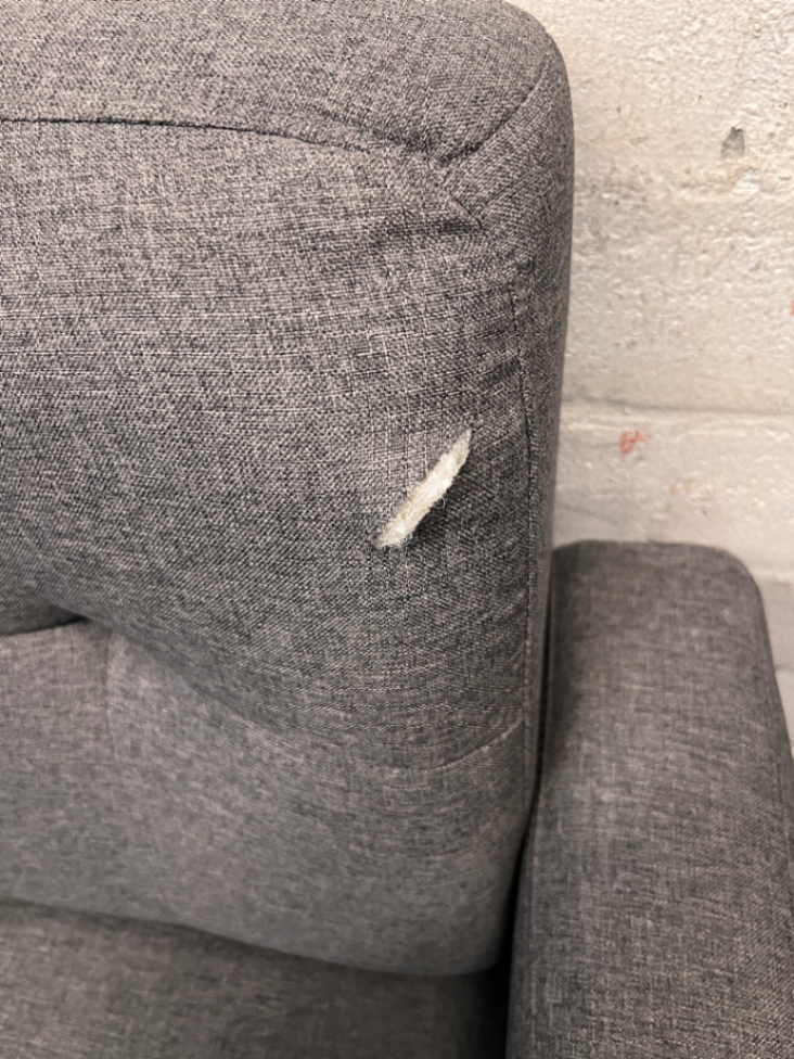 Decofurn Grey Fabric 3 Seater Couch — Fair Condition with General Wear