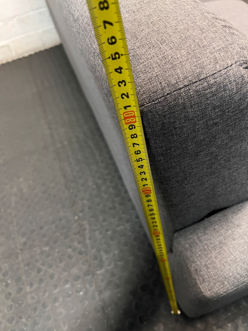 Decofurn Grey Fabric 3 Seater Couch — Fair Condition with General Wear