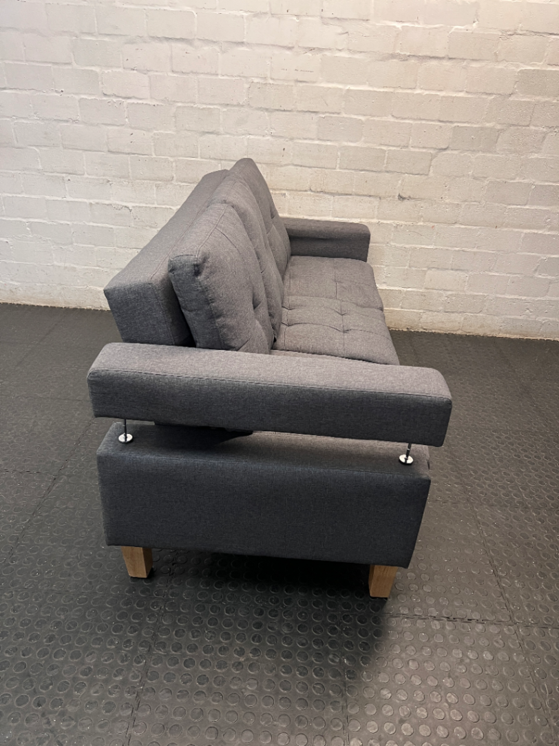 Decofurn Grey Tufted Sleeper Couch — Good Condition