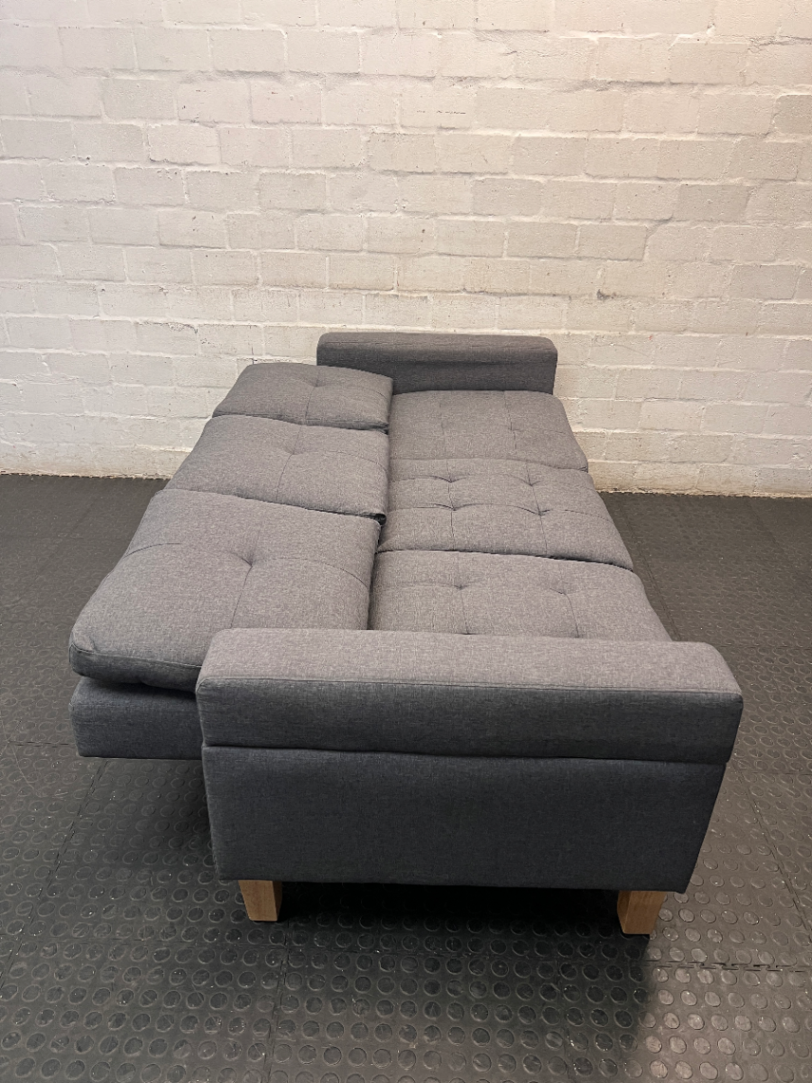 Decofurn Grey Tufted Sleeper Couch — Good Condition
