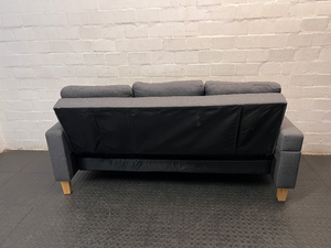 Decofurn Grey Tufted Sleeper Couch — Good Condition