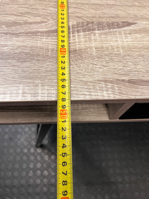Decofurn Oak-Finish Office Desk with Metal Legs — Good Functional Condition