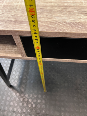 Decofurn Oak-Finish Office Desk with Metal Legs — Good Functional Condition