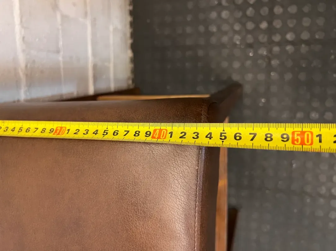Decofurn Wooden Bar Stool - Brown Fabric Flaking in Places - 2ndhandwarehouse.com