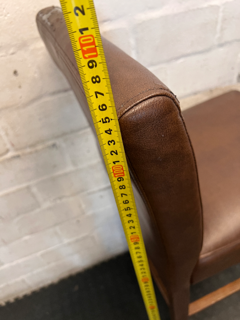 Decofurn Wooden Bar Stool - Brown Fabric Flaking in Places - 2ndhandwarehouse.com