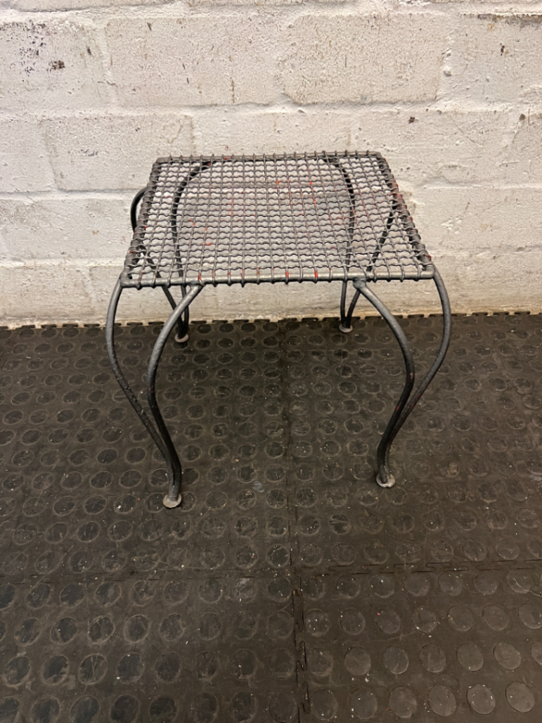 Decorative Wrought Iron Style Metal Ottoman