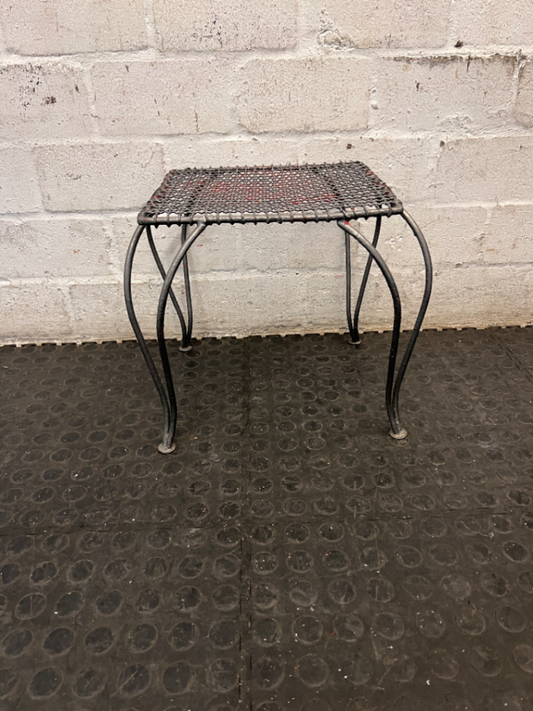 Decorative Wrought Iron Style Metal Ottoman