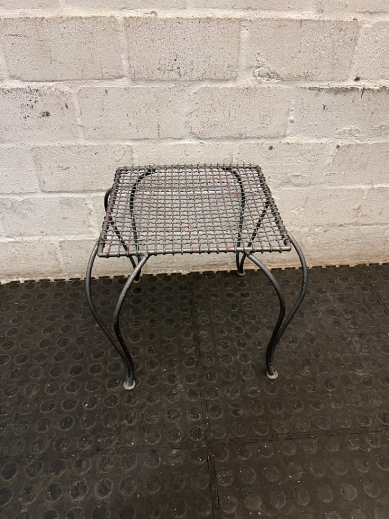 Decorative Wrought Iron Style Metal Ottoman