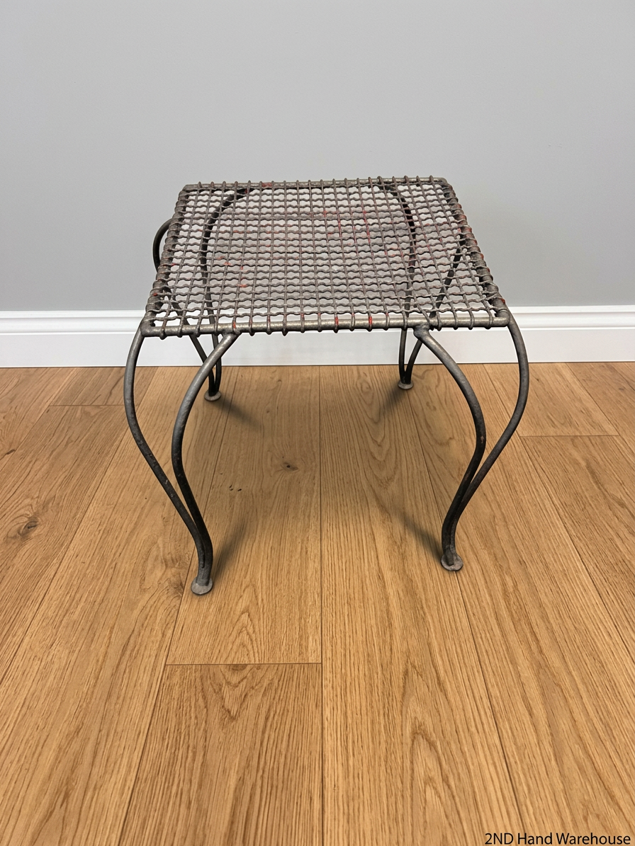 Decorative Wrought Iron Style Metal Ottoman