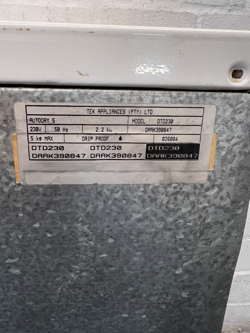 Defy Autodry 5 Tumble Dryer - Noisy Spin and Cracked Bezel - 2ndhandwarehouse.com