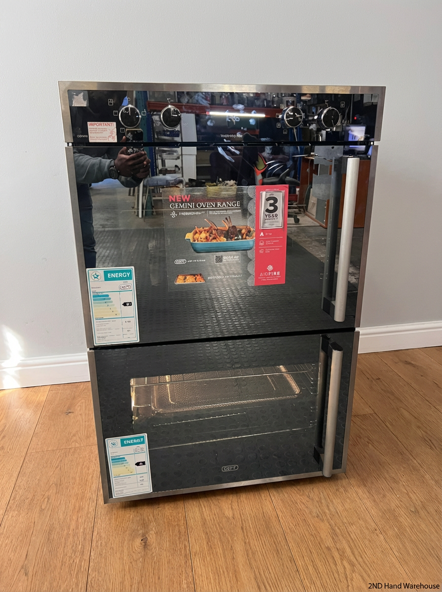 Defy Gemini Thermofan Double Oven in Black & Silver - Still New - 2ndhandwarehouse.com