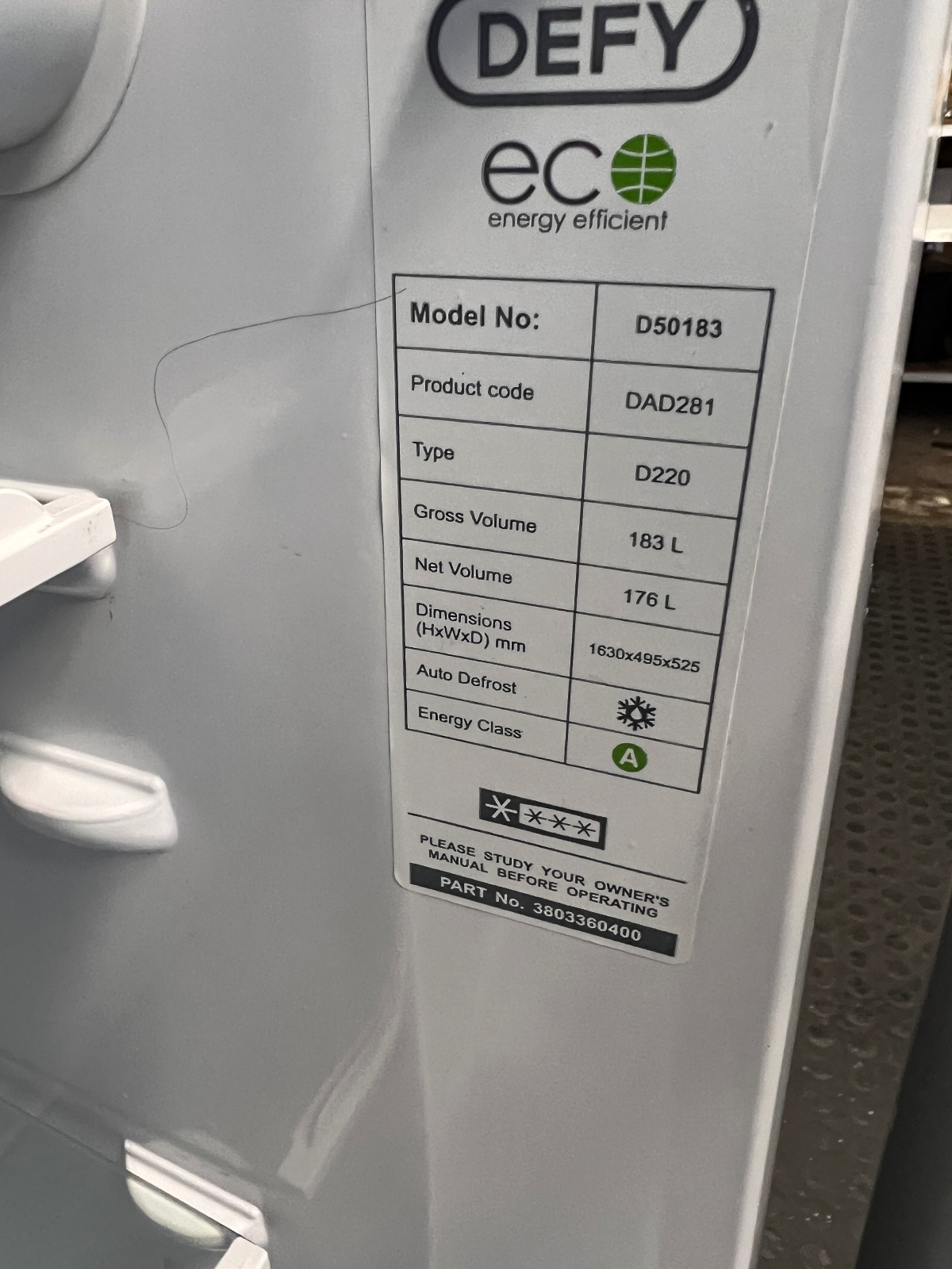 Defy Silver Bottom Freezer Fridge - Eco Energy Efficient - 2ndhandwarehouse.com