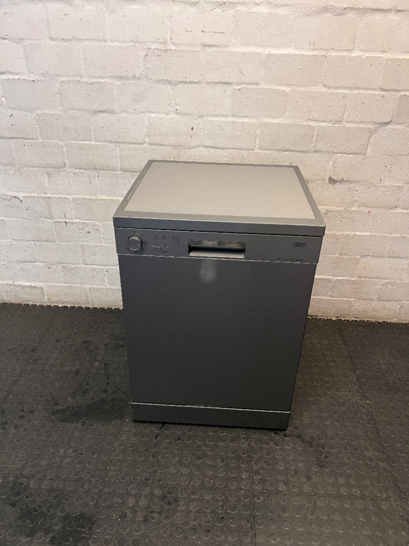 Defy Silver Freestanding Dishwasher — Working Order with Surface Scratches on Top