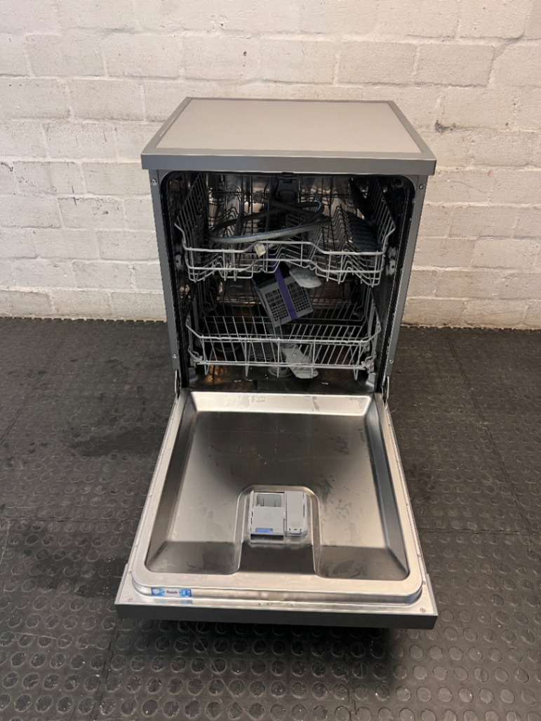 Defy Silver Freestanding Dishwasher — Working Order with Surface Scratches on Top