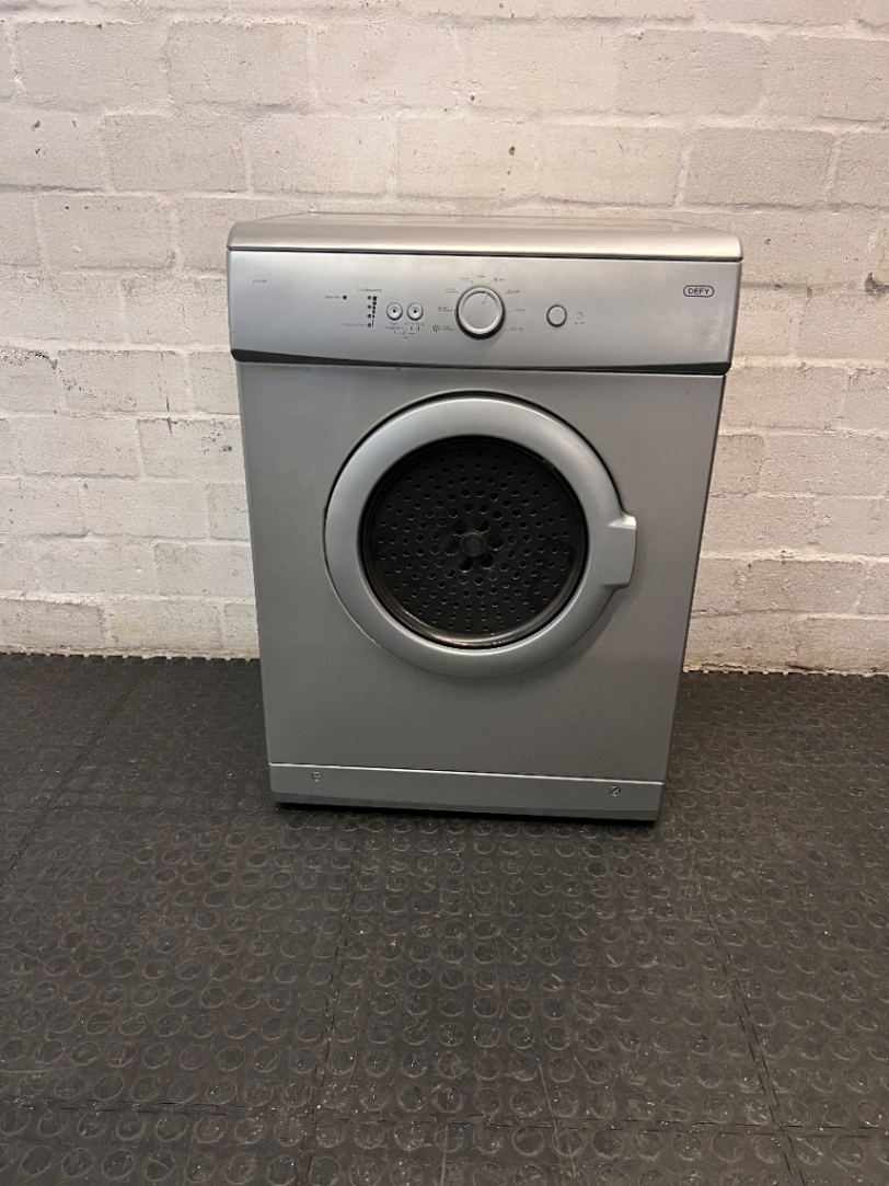 Defy Silver Tumble Dryer — Working Order with Surface Scratches