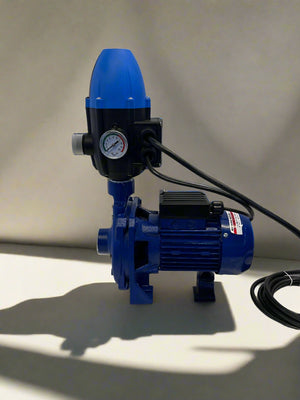 Dependable Blue Water Pump with Pressure Gauge – Like New!